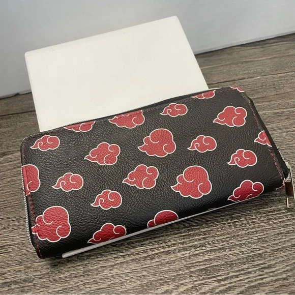 Red Akatsuki Anime Wallet Naruto itachi Tobi. Clouds. Pre-owned - Picture 2 of 9
